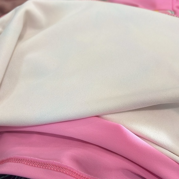 Land’s End lemon print pink and yellow rash guard swim top size 16 - Picture 5 of 6